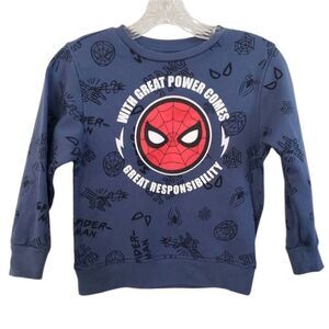 Marvel‎ Spider-Man Sweatshirt Boys Small Blue Cotton Super Hero Spider verse